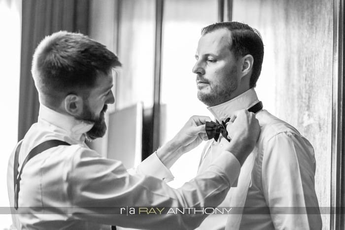 Groom getting ready at the Foundation Hotel Detroit