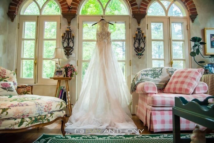 Wedding dress details photographed in Grosse Pointe
