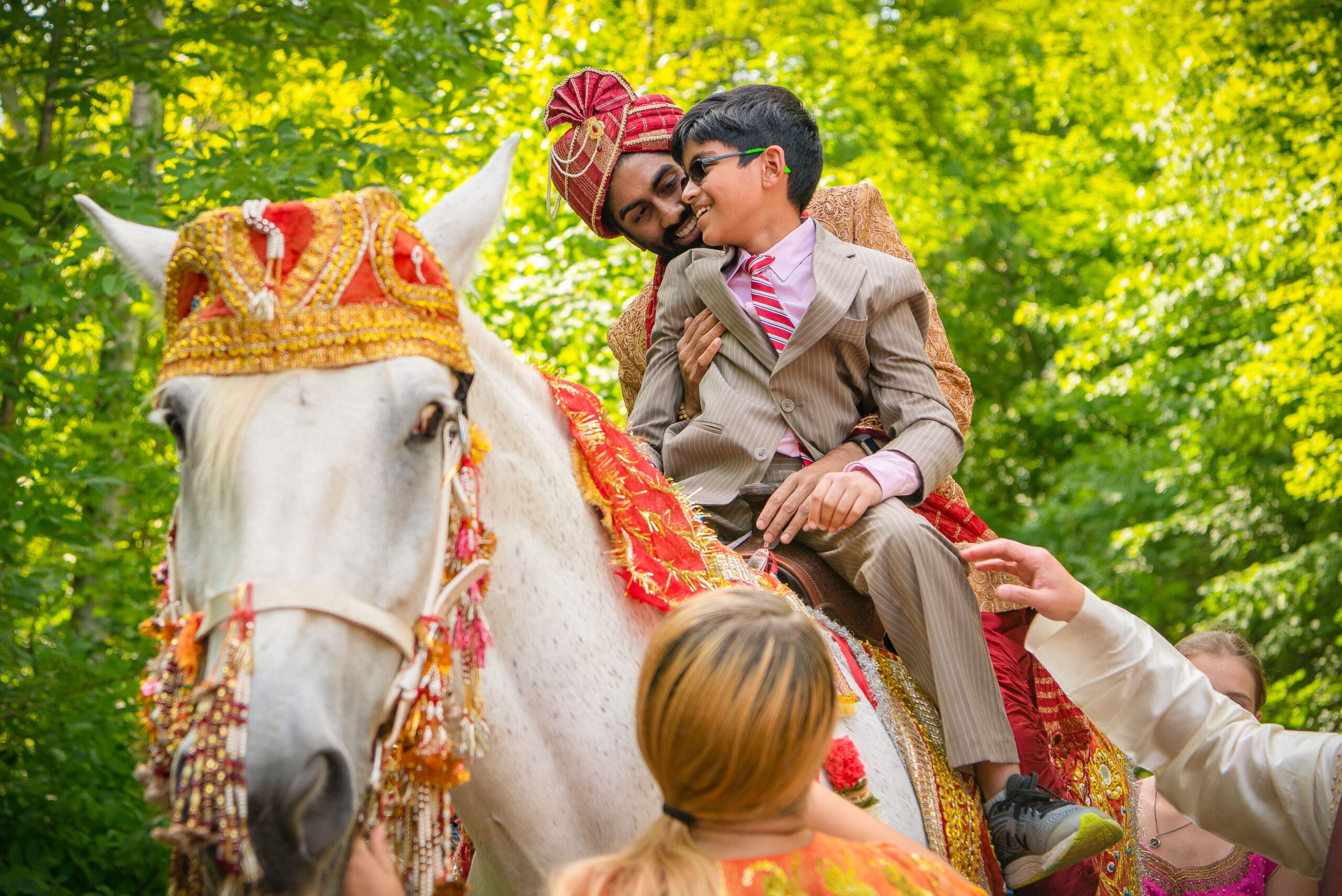 Candid interaction between family members