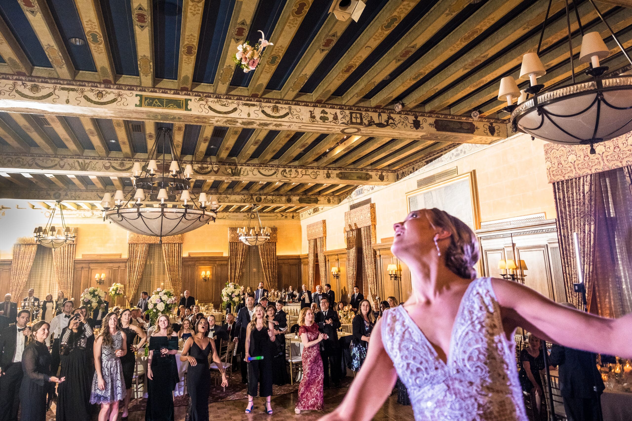 Couple enjoying their wedding day without posing