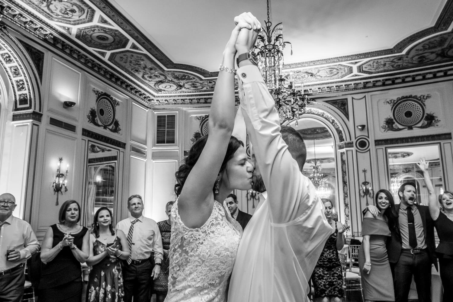Bride walking down aisle during ceremony