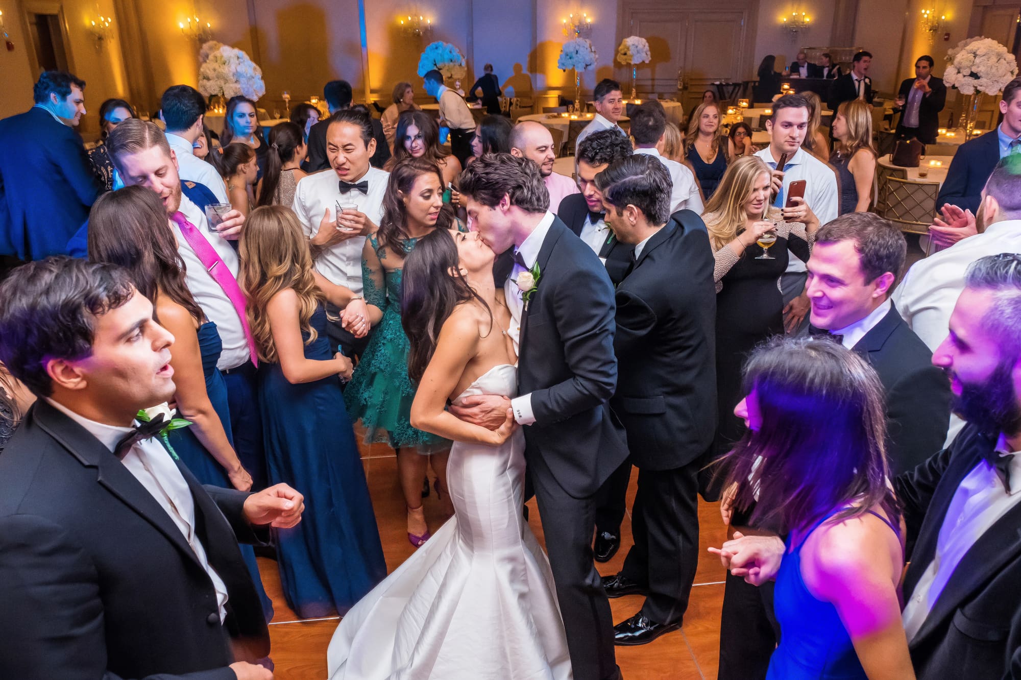 Wedding décor detail inside Townsend Hotel