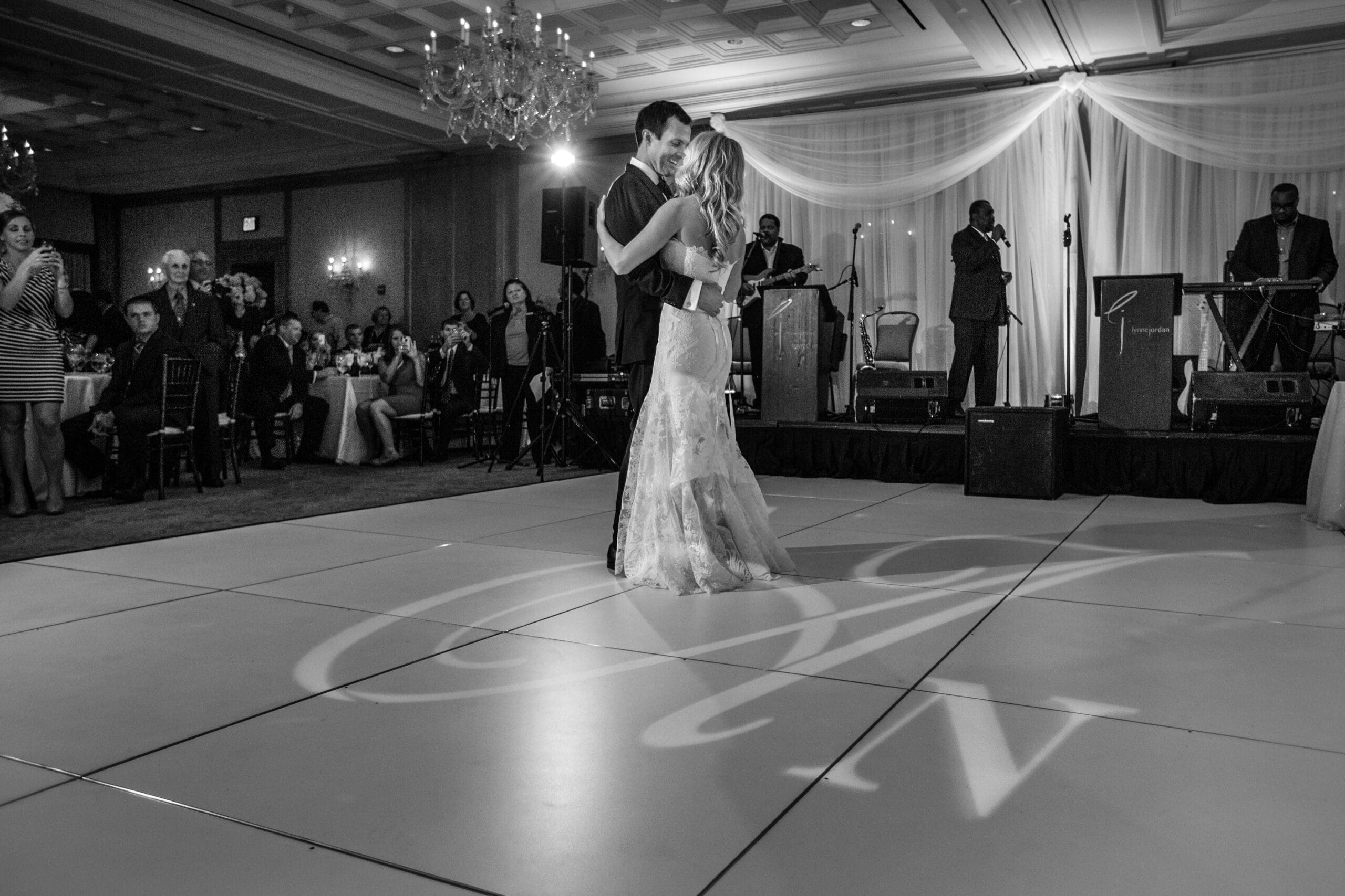 Bride and groom comfortable in front camera during vows