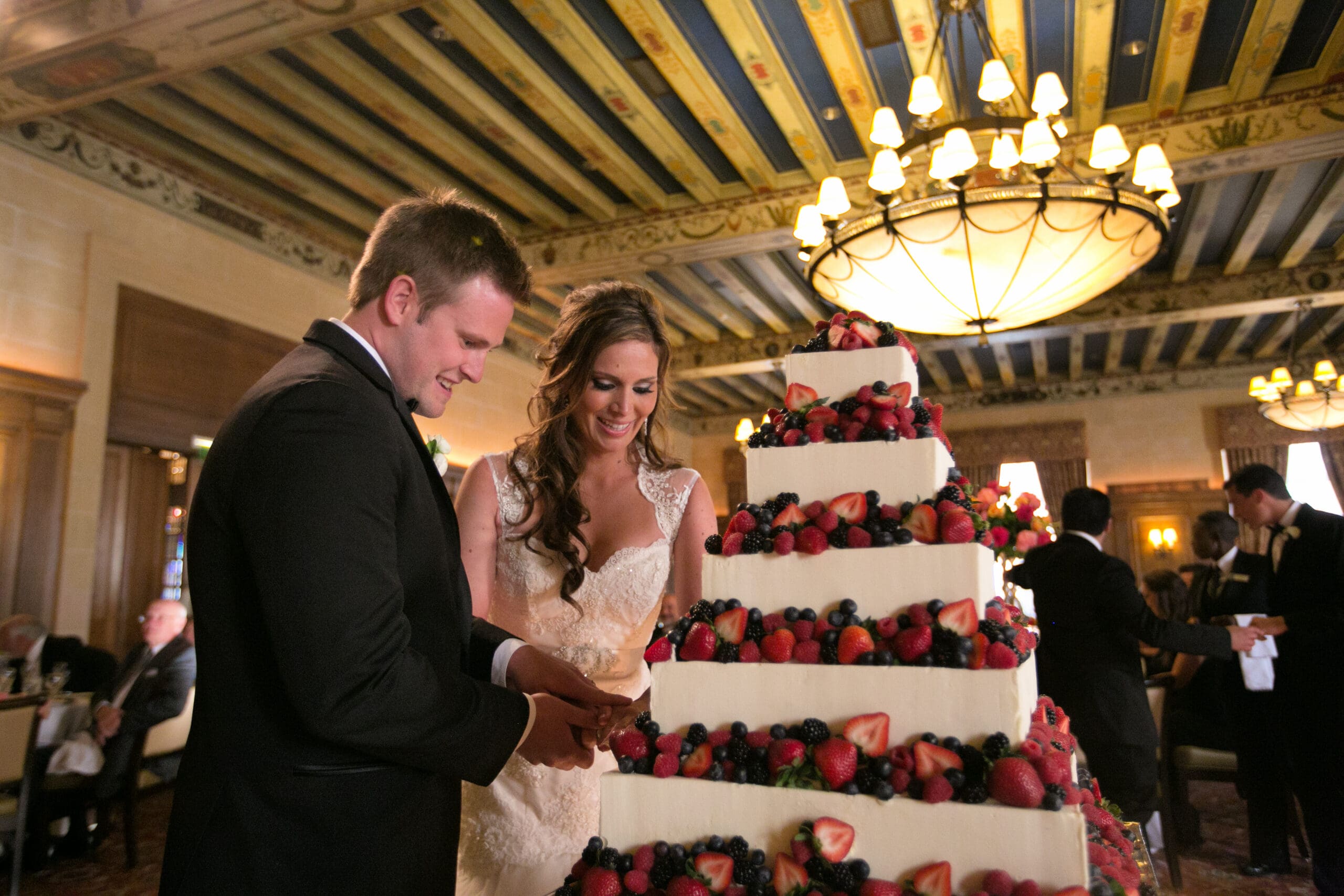 Natural candid wedding photos during emotional ceremony moment