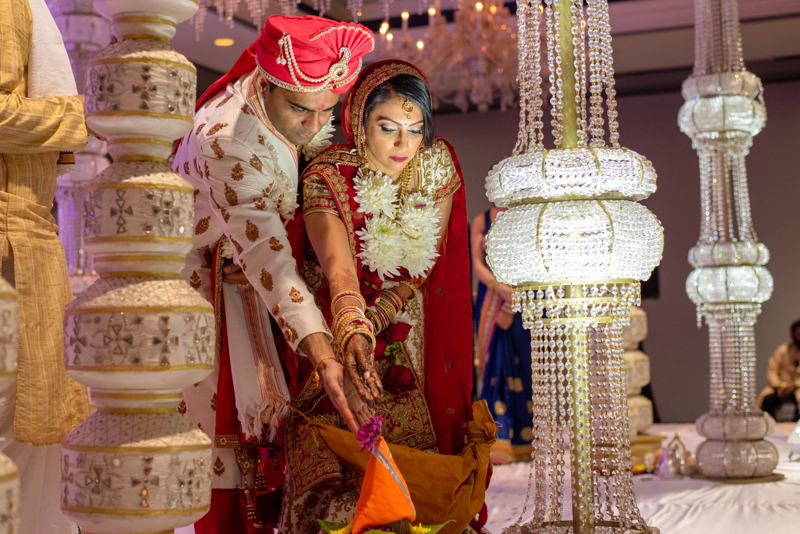 Emotional family moment at Indian wedding celebration