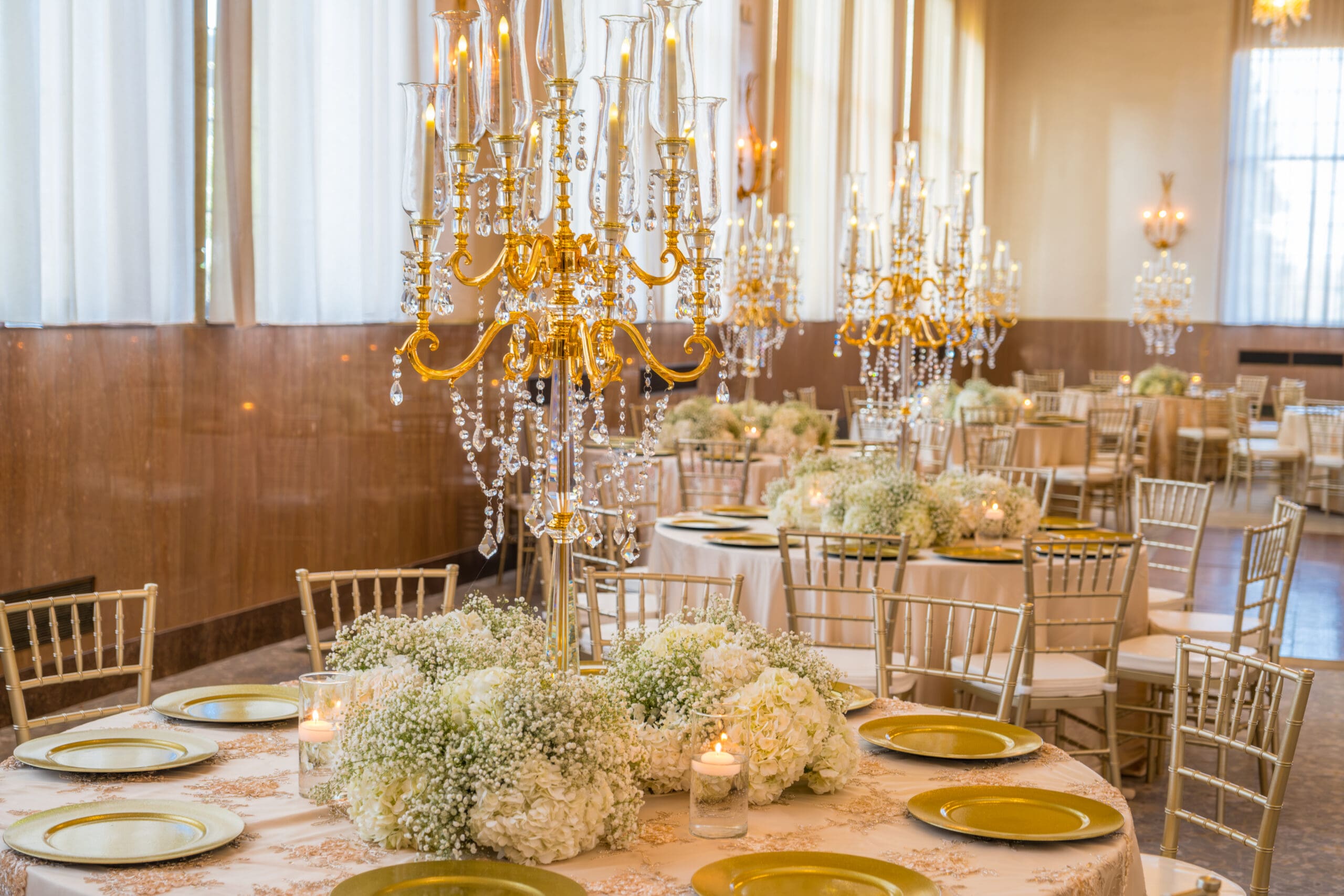 Elegant reception setup inside the Provincial Ballroom