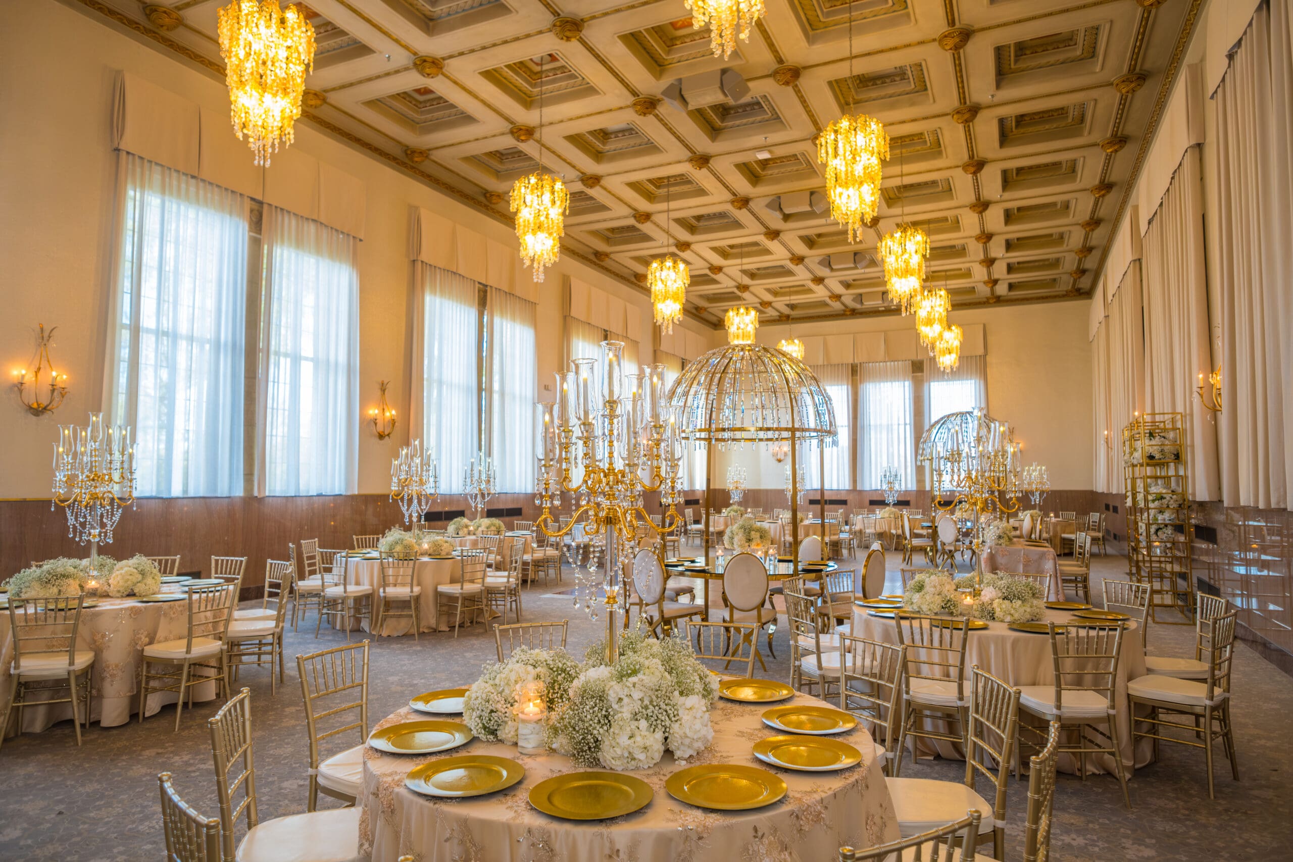 Soft reception lighting inside Saint John’s Resort Provincial Ballroom