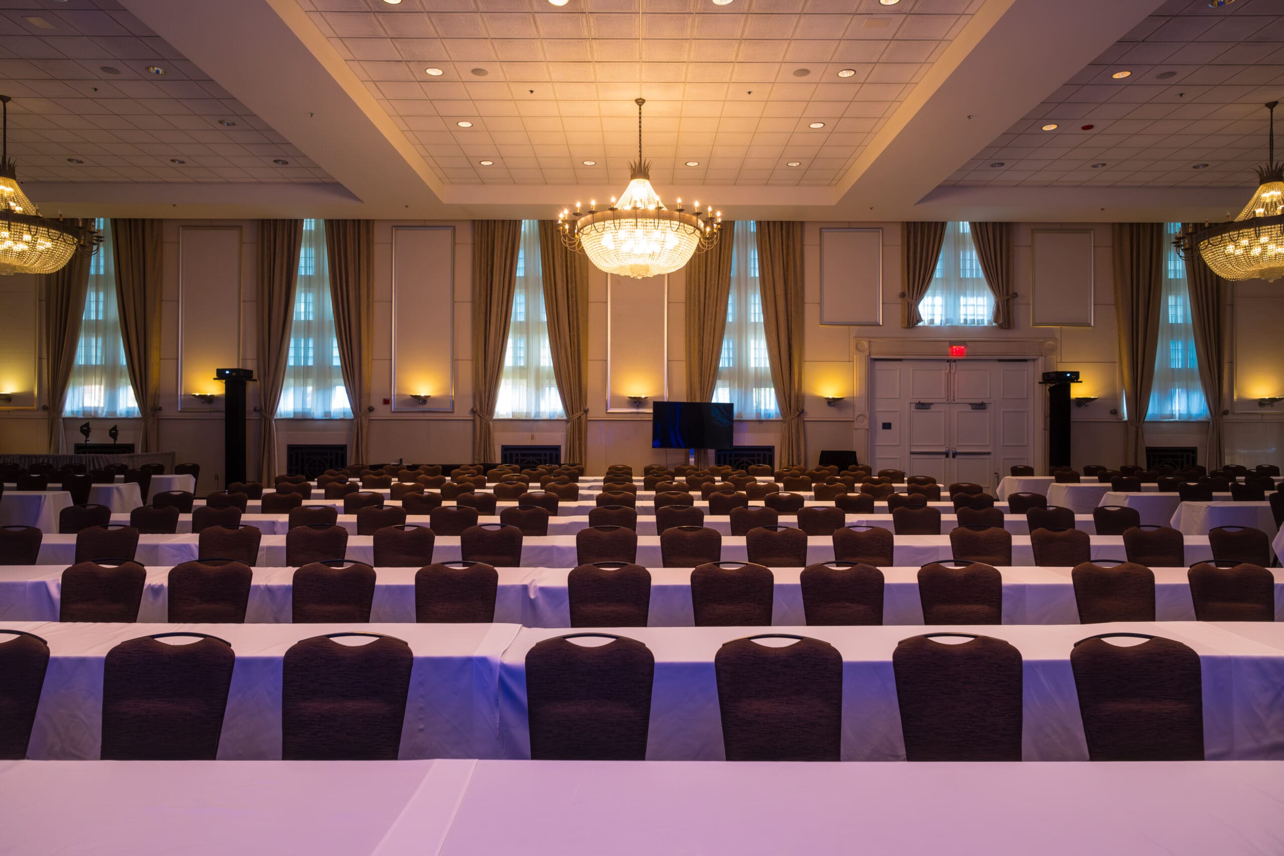 Wide architectural view of the Grand Ballroom in Plymouth Michigan
