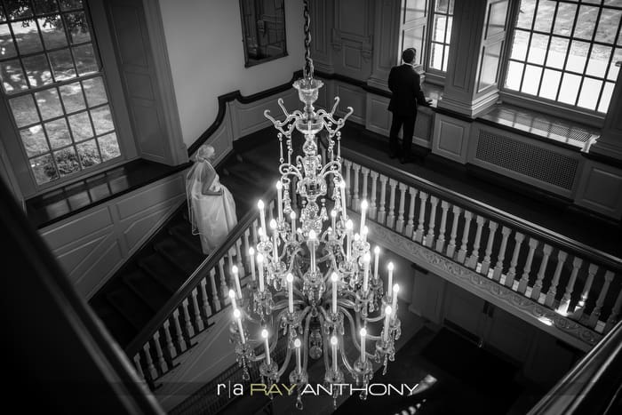 bride and groom sharing a quiet first look before the ceremony