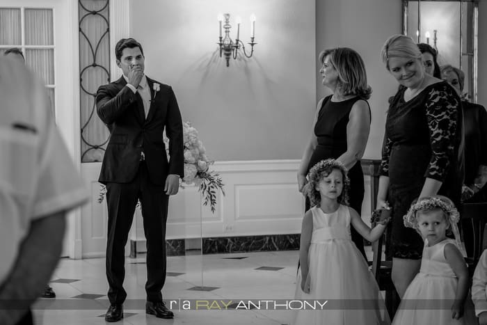 little guest exploring the wedding venue during reception