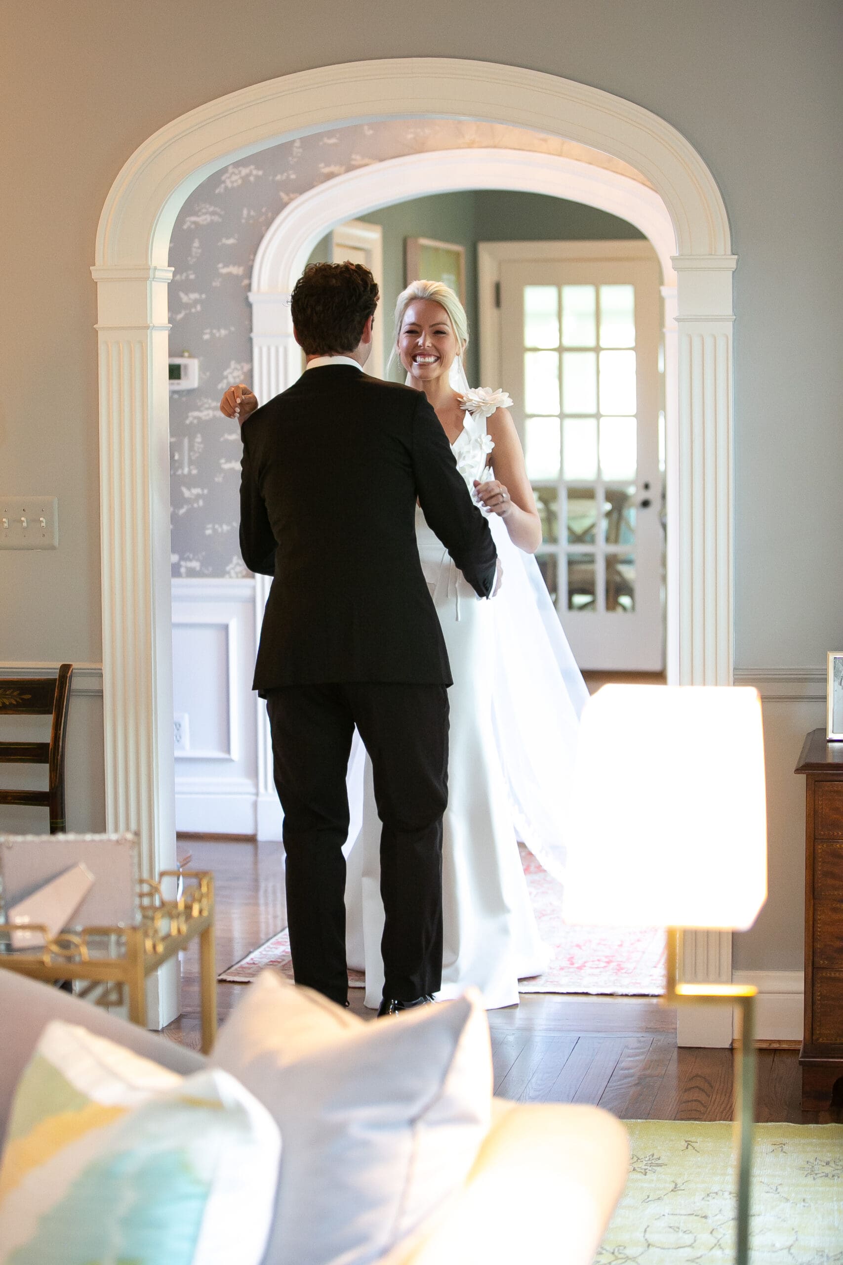 natural light portrait of couple after their first look