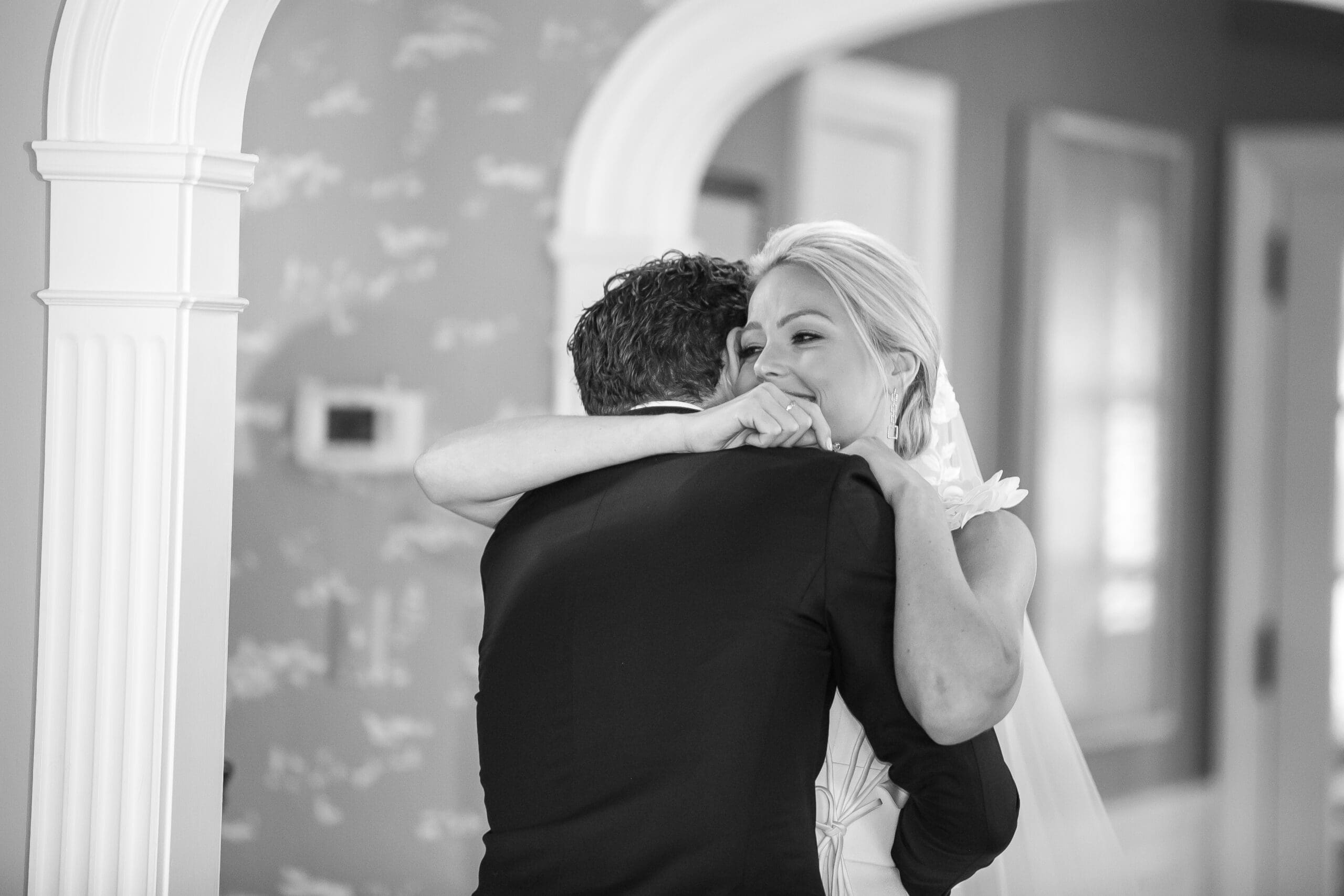 documentary style moment of bride and groom together