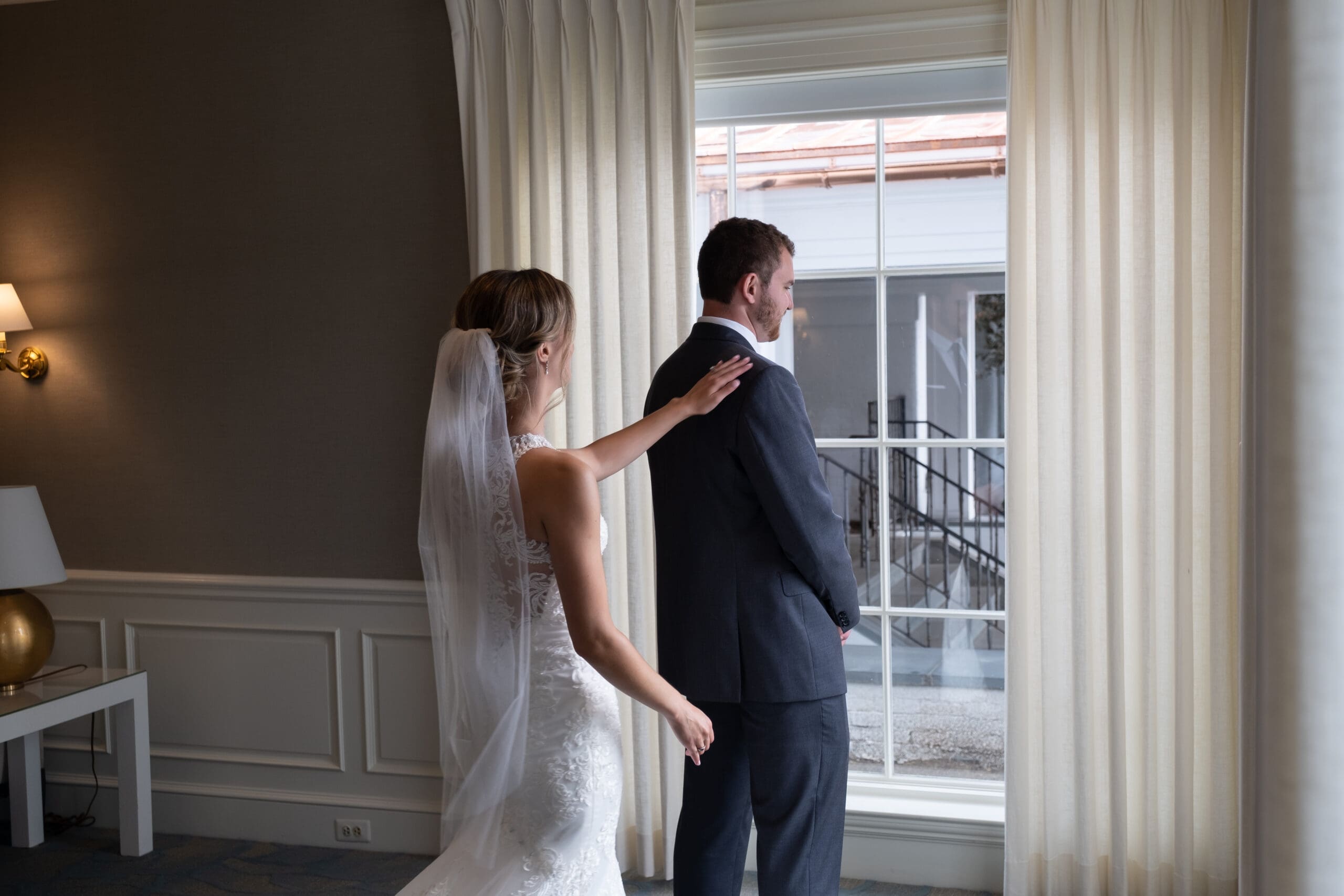 emotional reaction during bride and groom first look