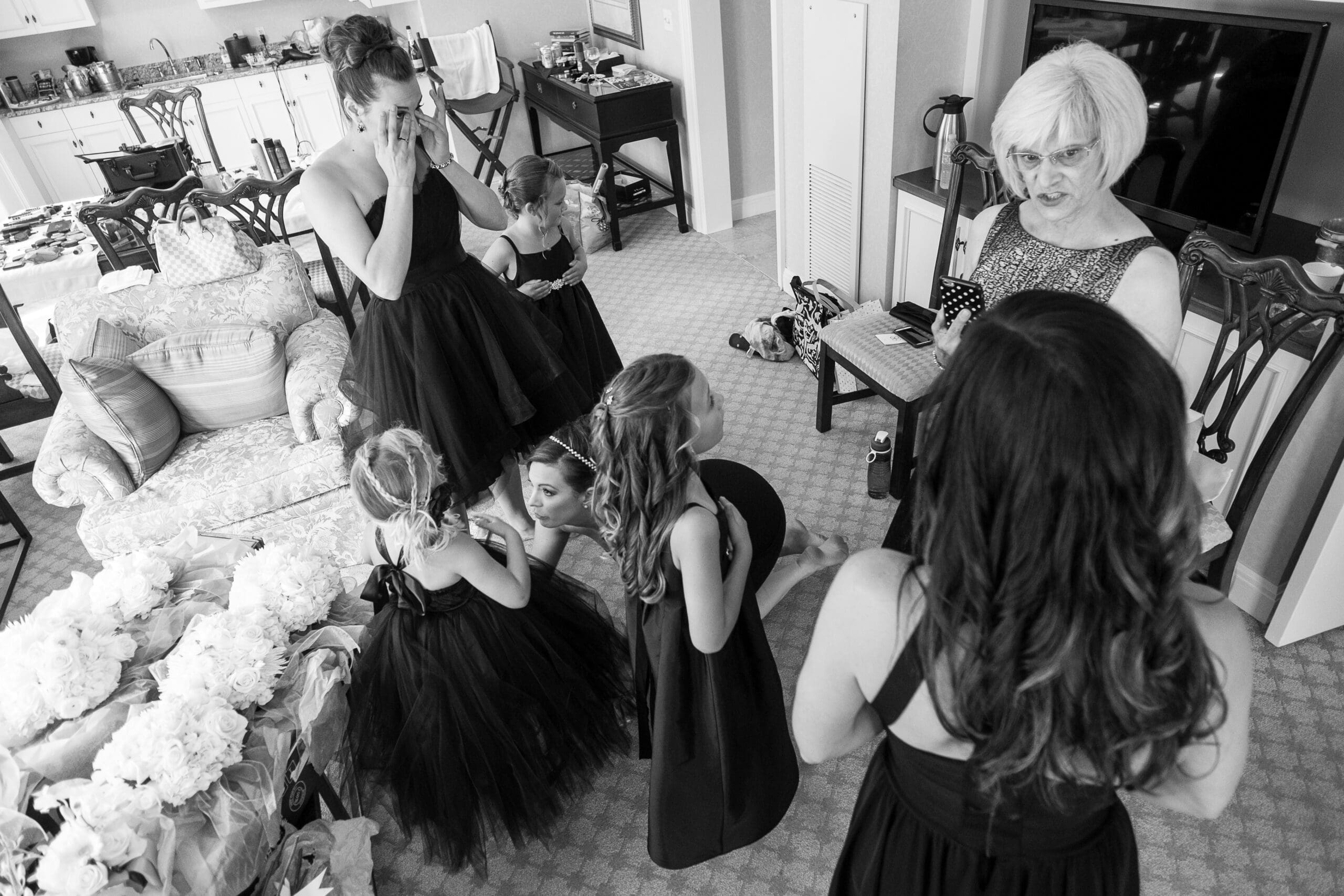 candid moment of kids laughing during a wedding celebration