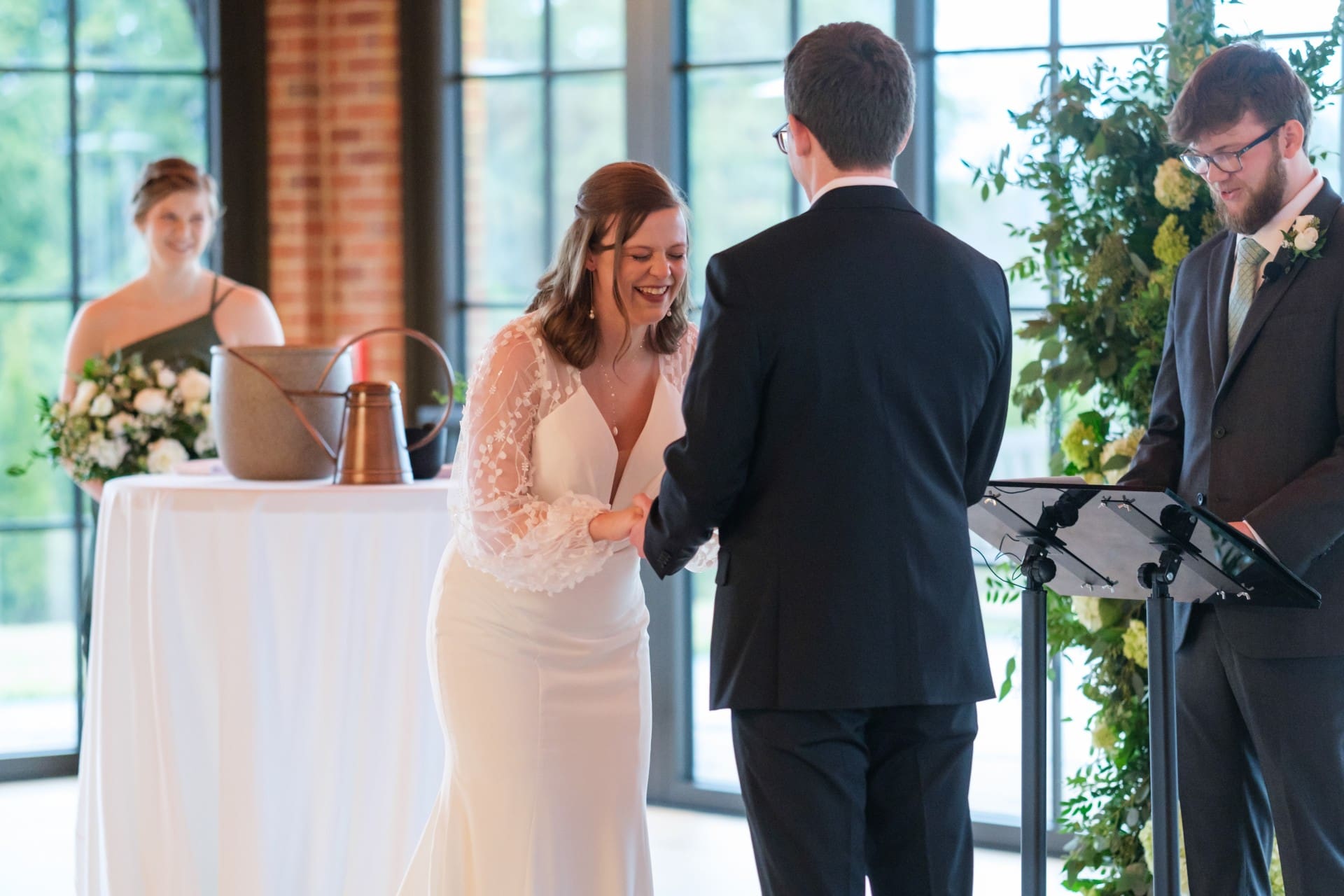 Bride and groom exchanging vows during a wedding ceremony