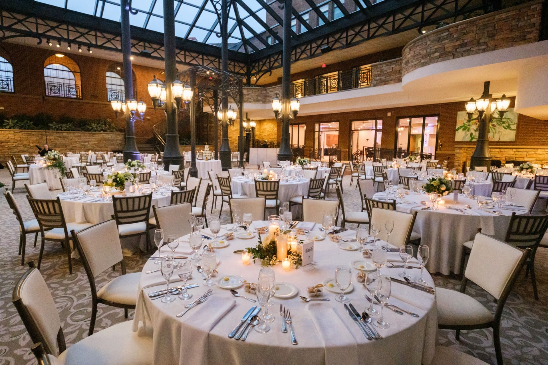 St. John’s Resort wedding reception decorated for Andrew and Rachel’s celebration